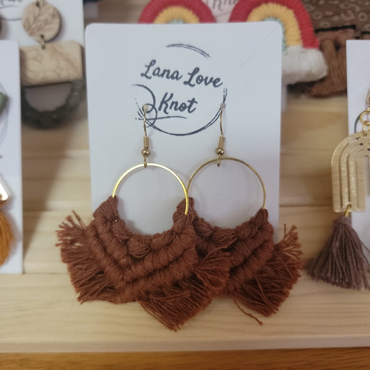Brown earrings -- LoveKnot