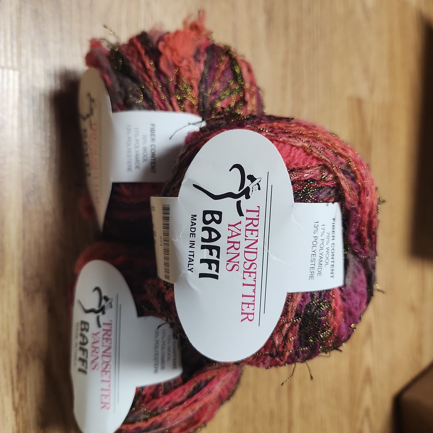 Trendsetter Yarns Baffi - pink, purple, bronze