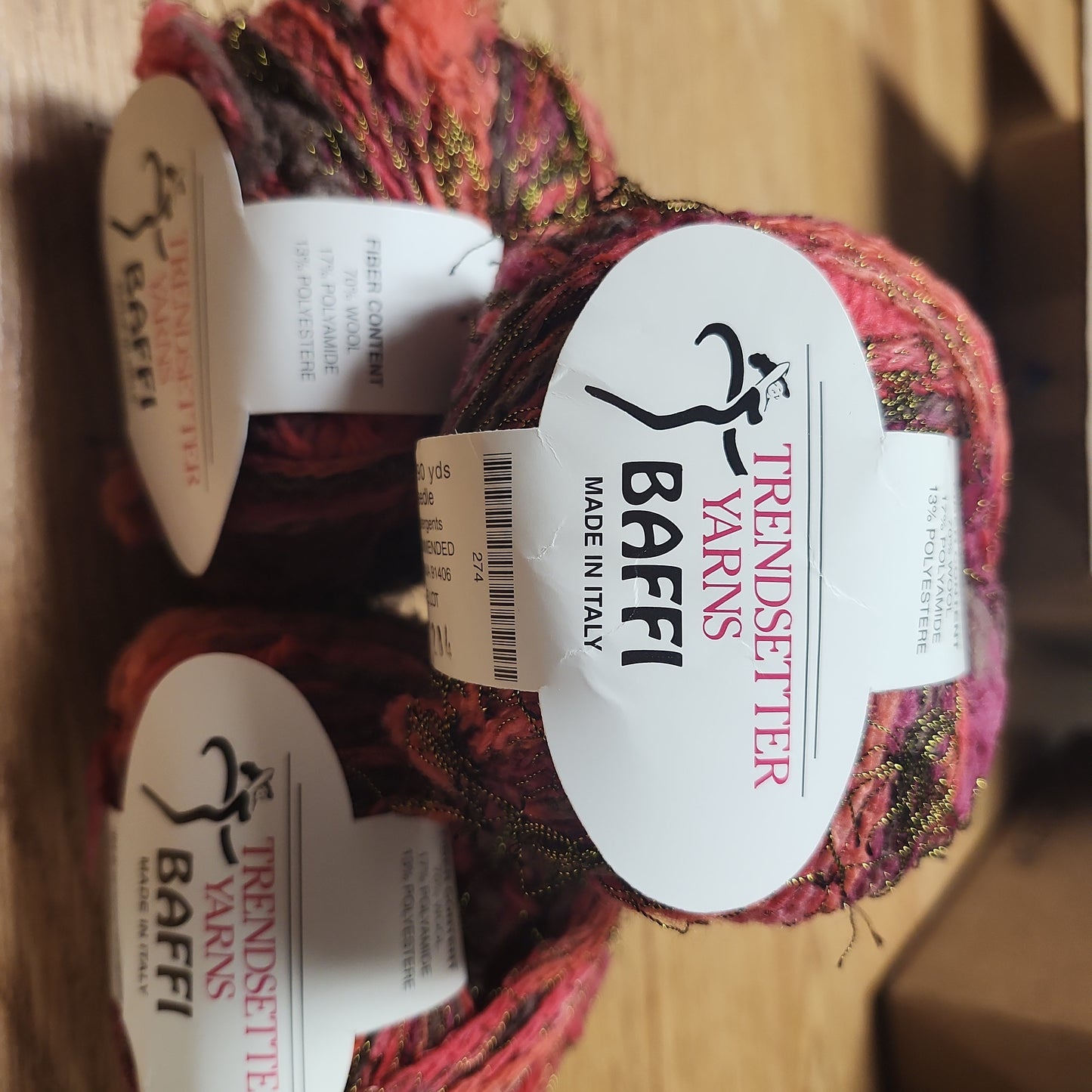 Trendsetter Yarns Baffi - pink, purple, bronze