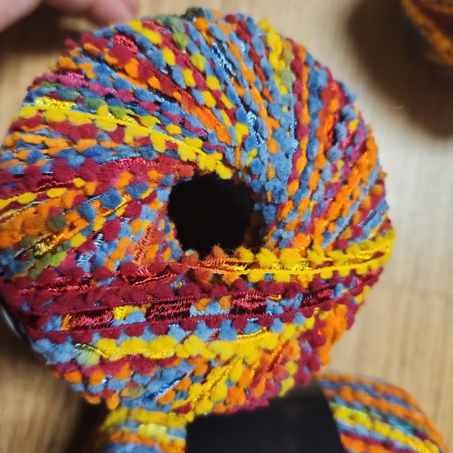 Dark Horse Yarns Celebrate - blue, orange, yellow, red