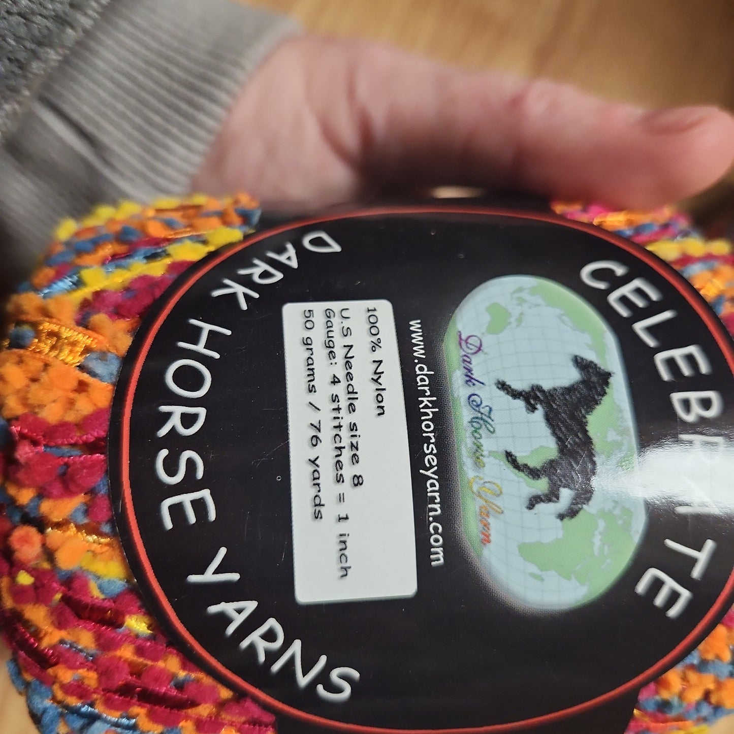 Dark Horse Yarns Celebrate - blue, orange, yellow, red