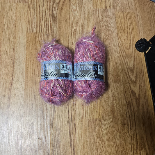 Patons Glittalic Pink Sparkly Yarn