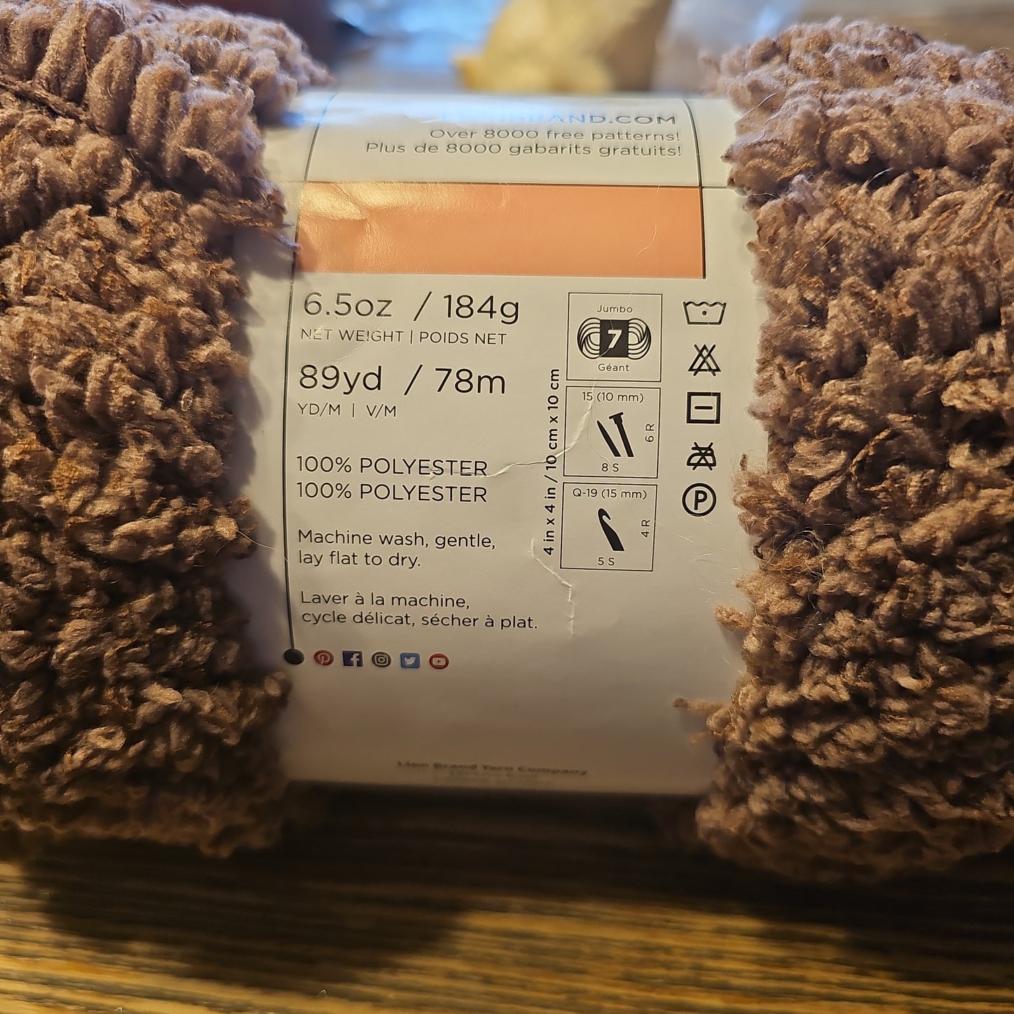 Lion Brand Go for Fleece Sherpa Yarn Clay