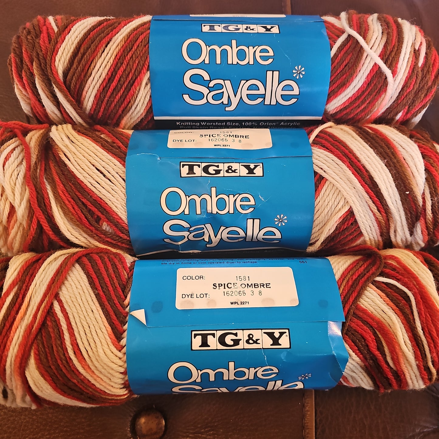 TG&Y Ombre Sayelle Spice Yarn *lot of three*