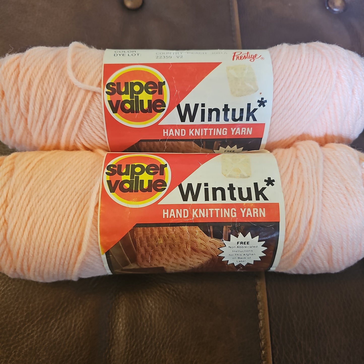 Vintage Super Value Wintuk Yarn Country Peach *lot of 2*