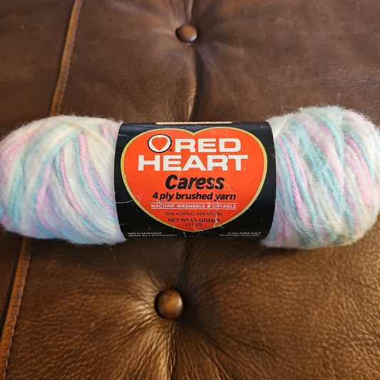 Vintage Red Heart Caress Bubblegum Yarn