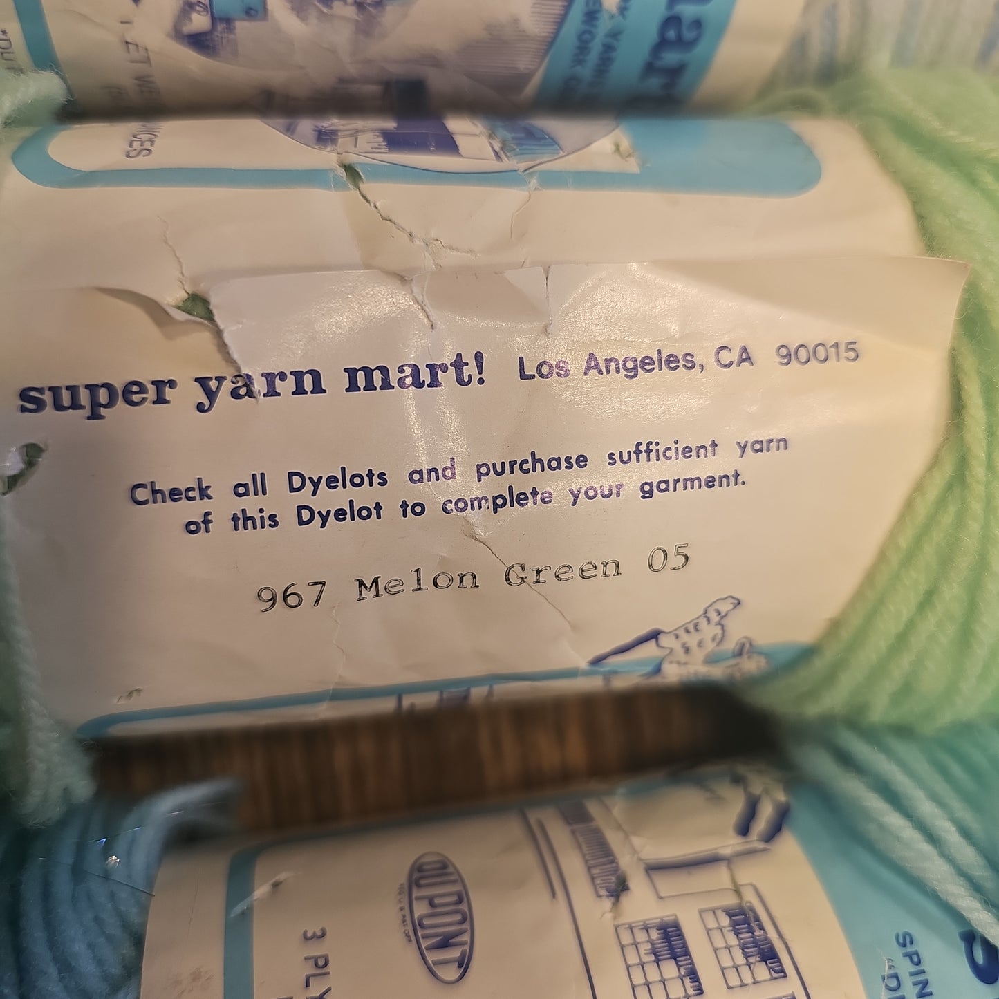 Vintage Super Yarn Mart Americana Blue/Green/Blue Yarn Lot of 3