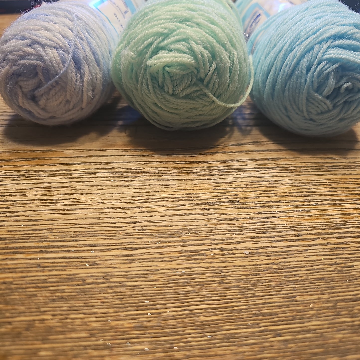 Vintage Super Yarn Mart Americana Blue/Green/Blue Yarn Lot of 3