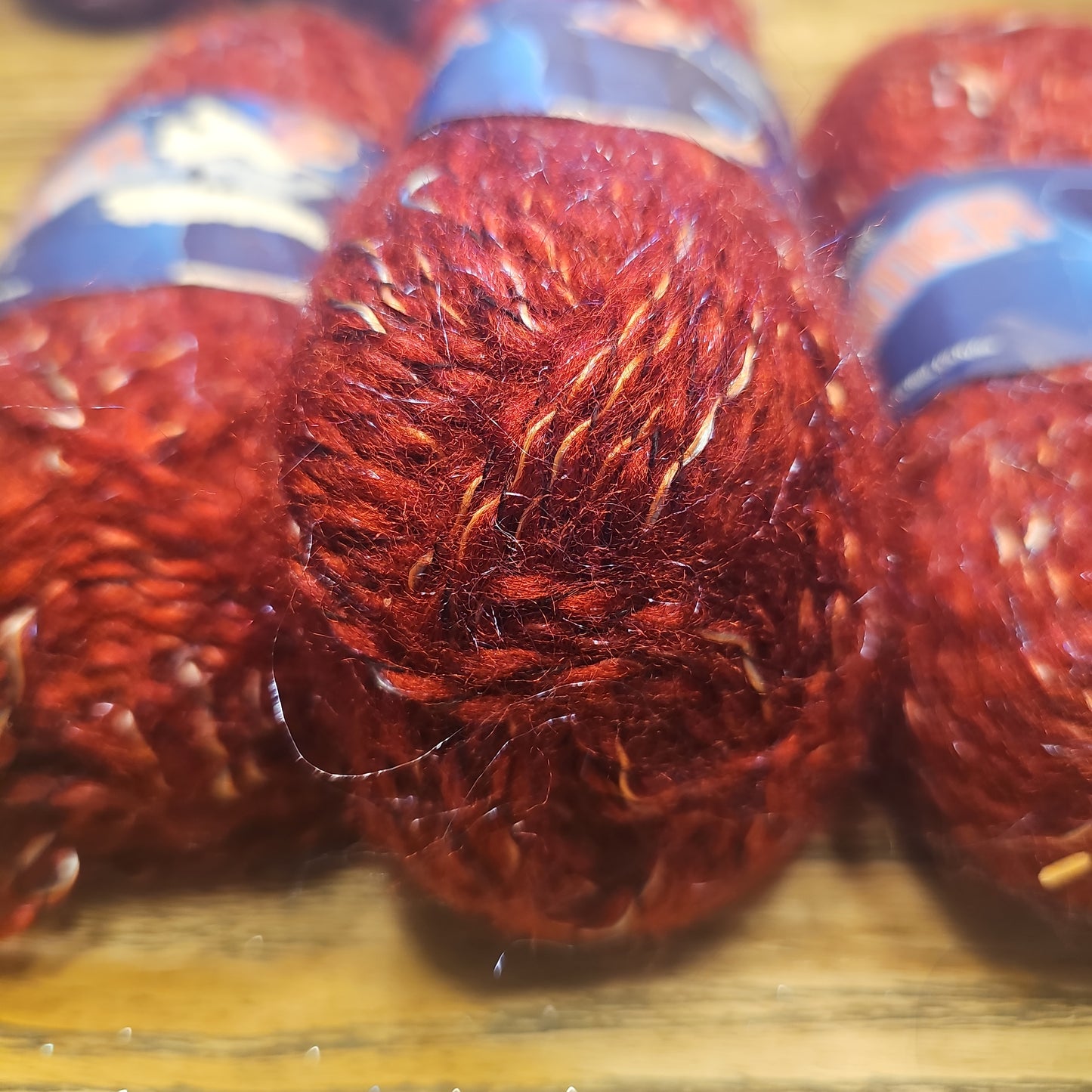 Vintage Caron Glimmer Yarn "Ruby" Lot of 3