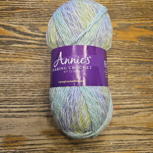 Annie's Caring Crochet Mint/Lime/Purple Pastel Multi Yarn