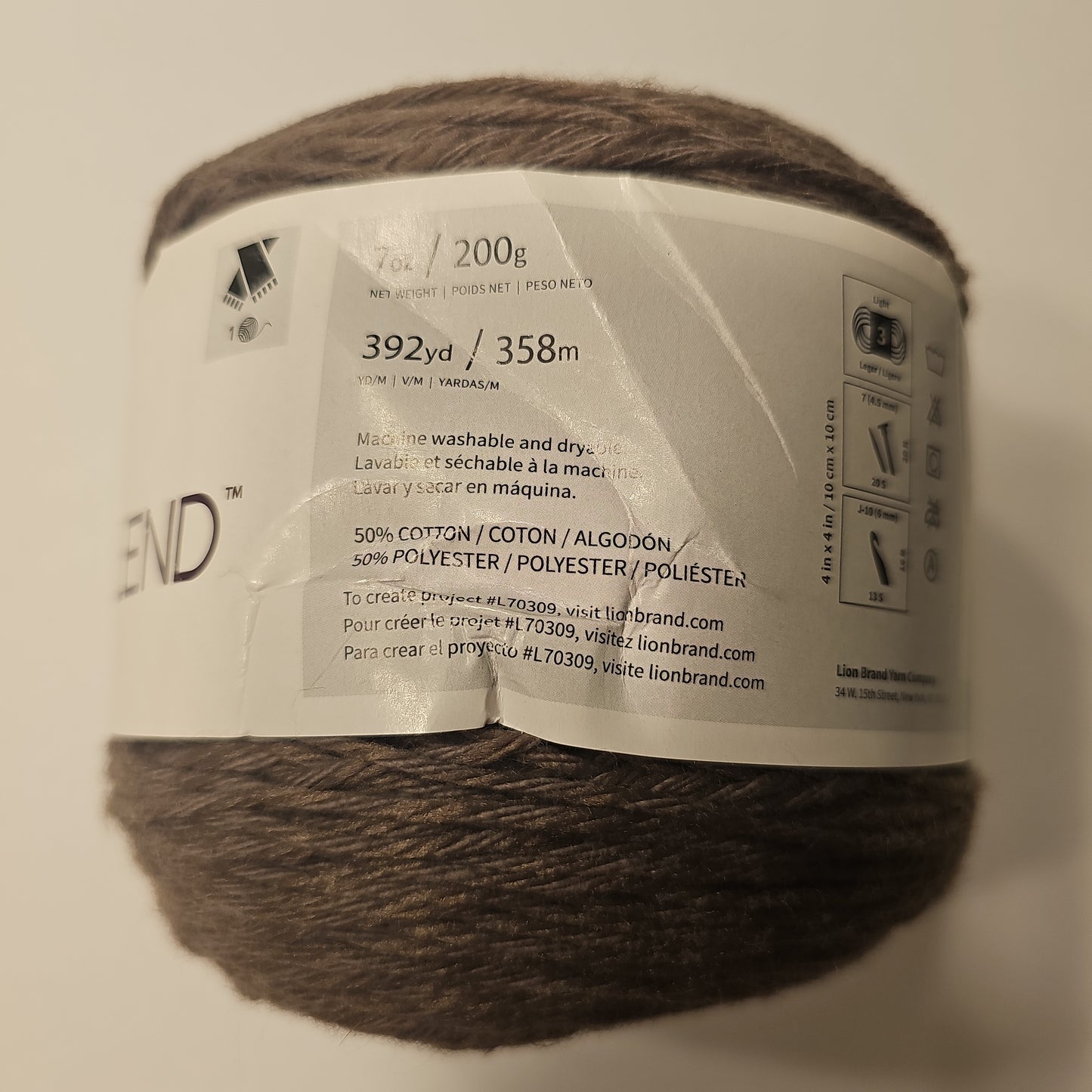 Lion Brand Cozy Cotton Blend Mochaccino Yarn