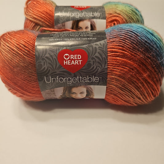 Red Heart Unforgettable Parrot Yarn *Lot of 2 Skeins*