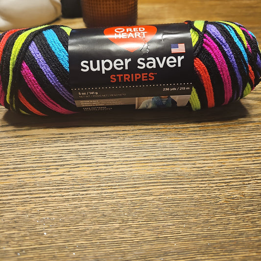 Red Heart Super Saver Neon Stripes Yarn