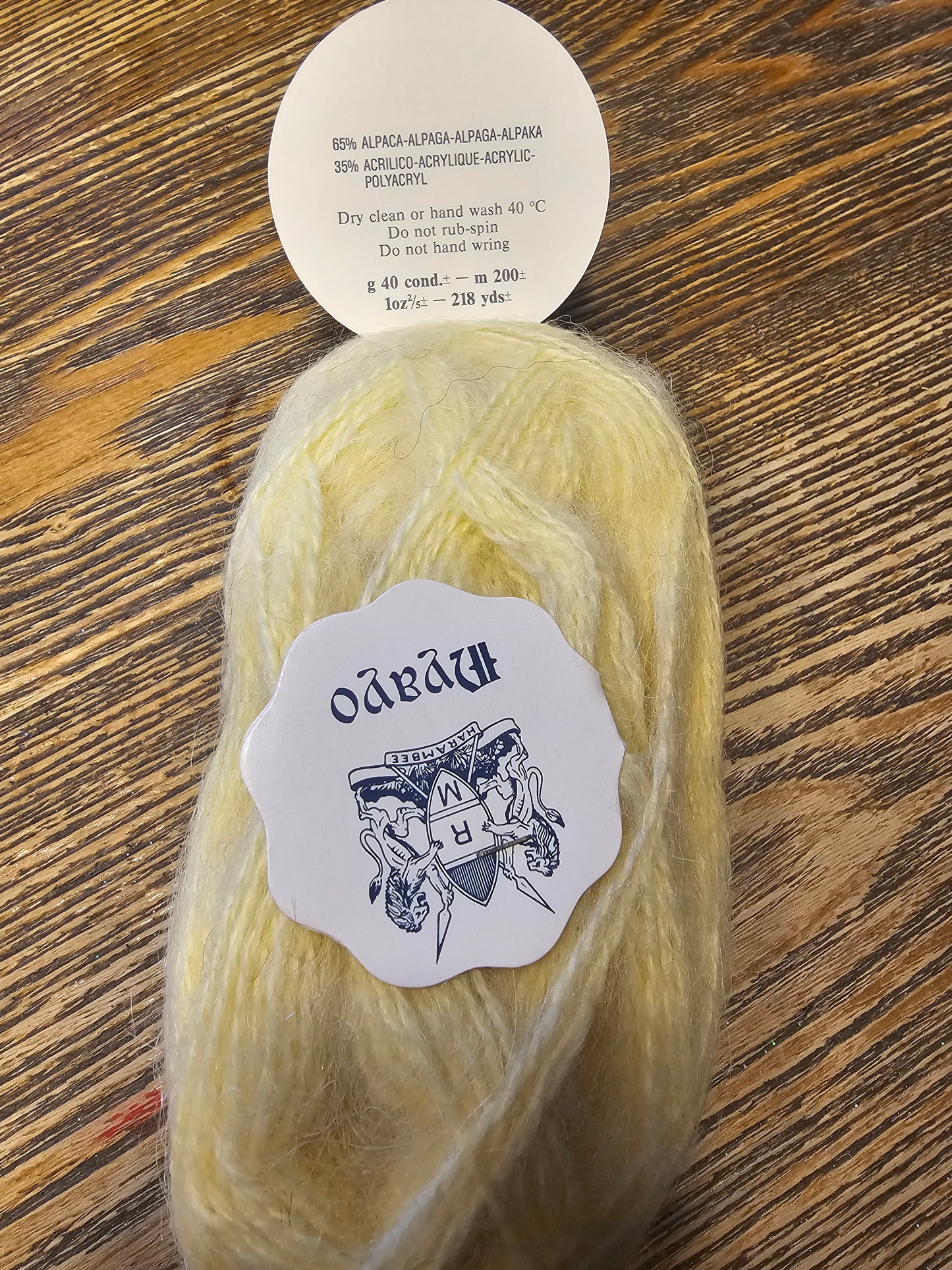 Alpaca Nyayo Pale Yellow Yarn