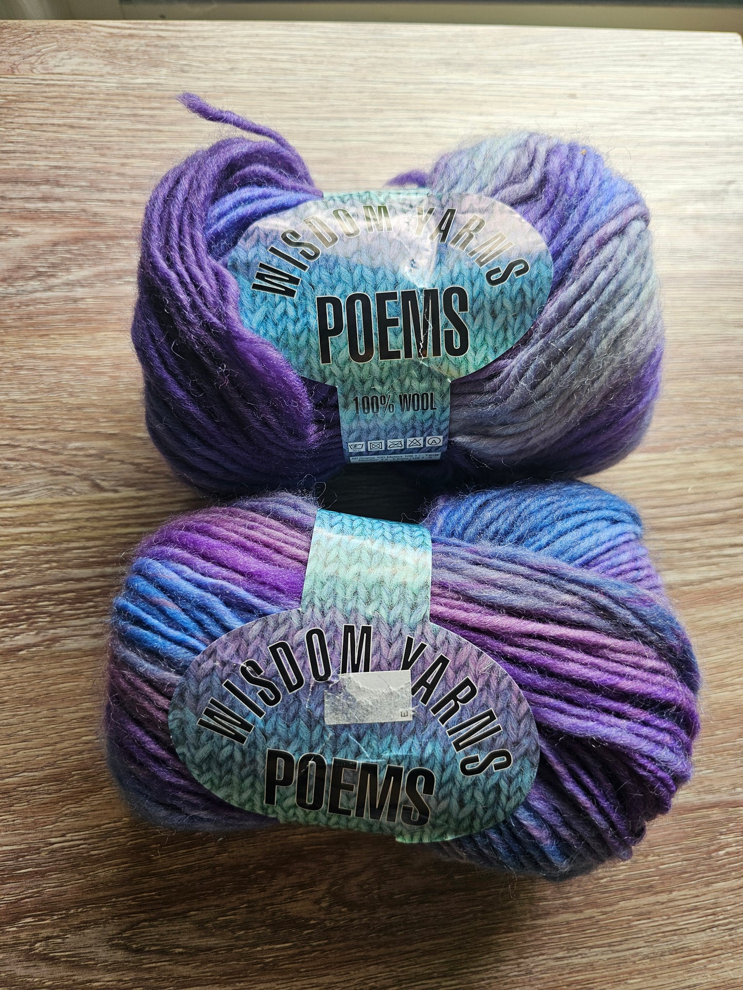 Wisdom Yarns "Poems" Pastel Purple/Blue Yarn Lot of 2.