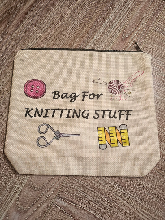 Bag For Knitting Stuff Zippered Pouch