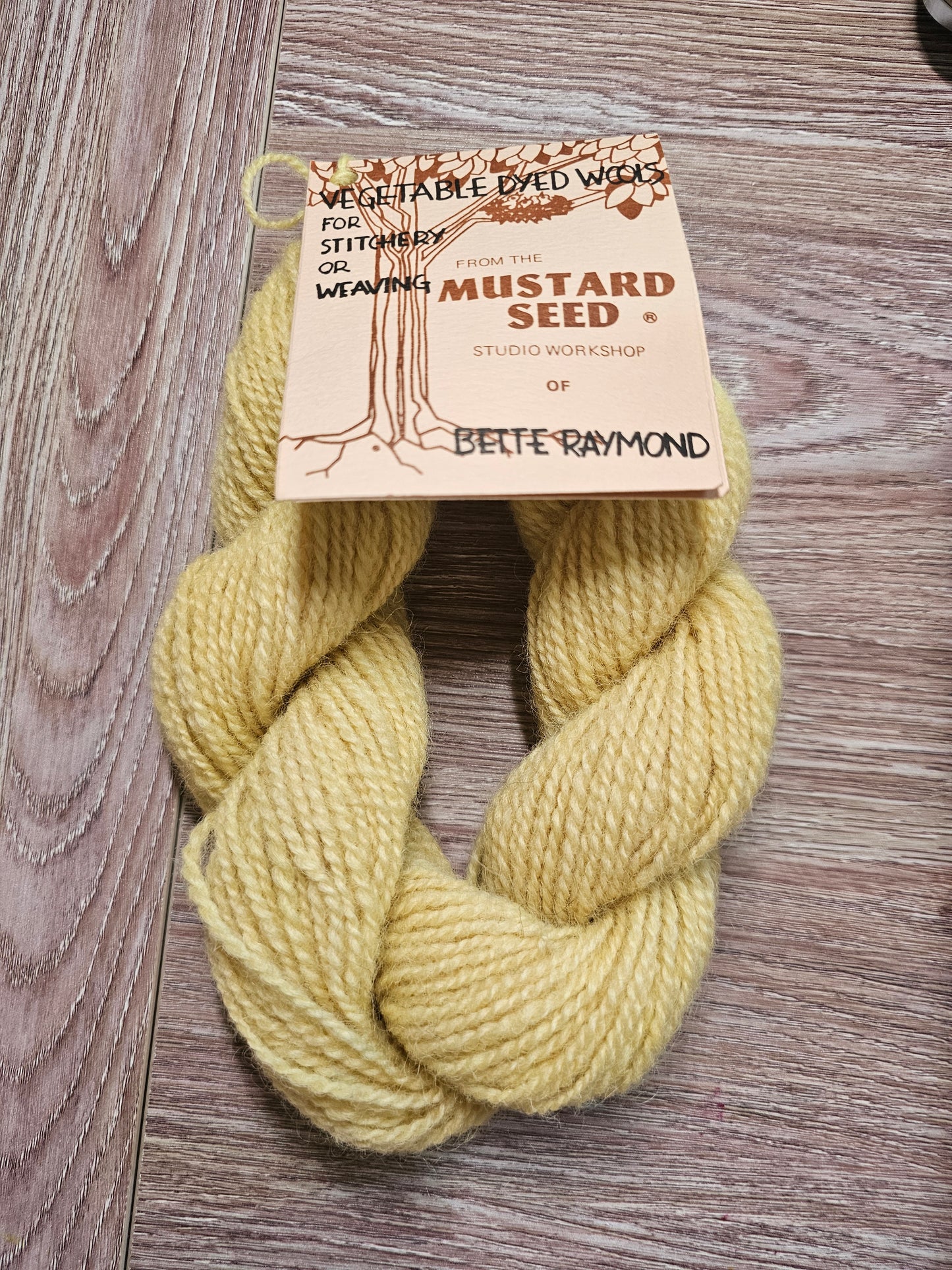 *Vintage* Bette Raymond Vegetable Dyed Wool Pale Yellow Yarn