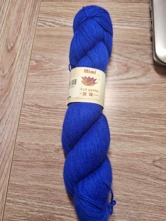 Lotus Yarns Mimi 100% Mink Cobalt Blue Yarn Imported from China