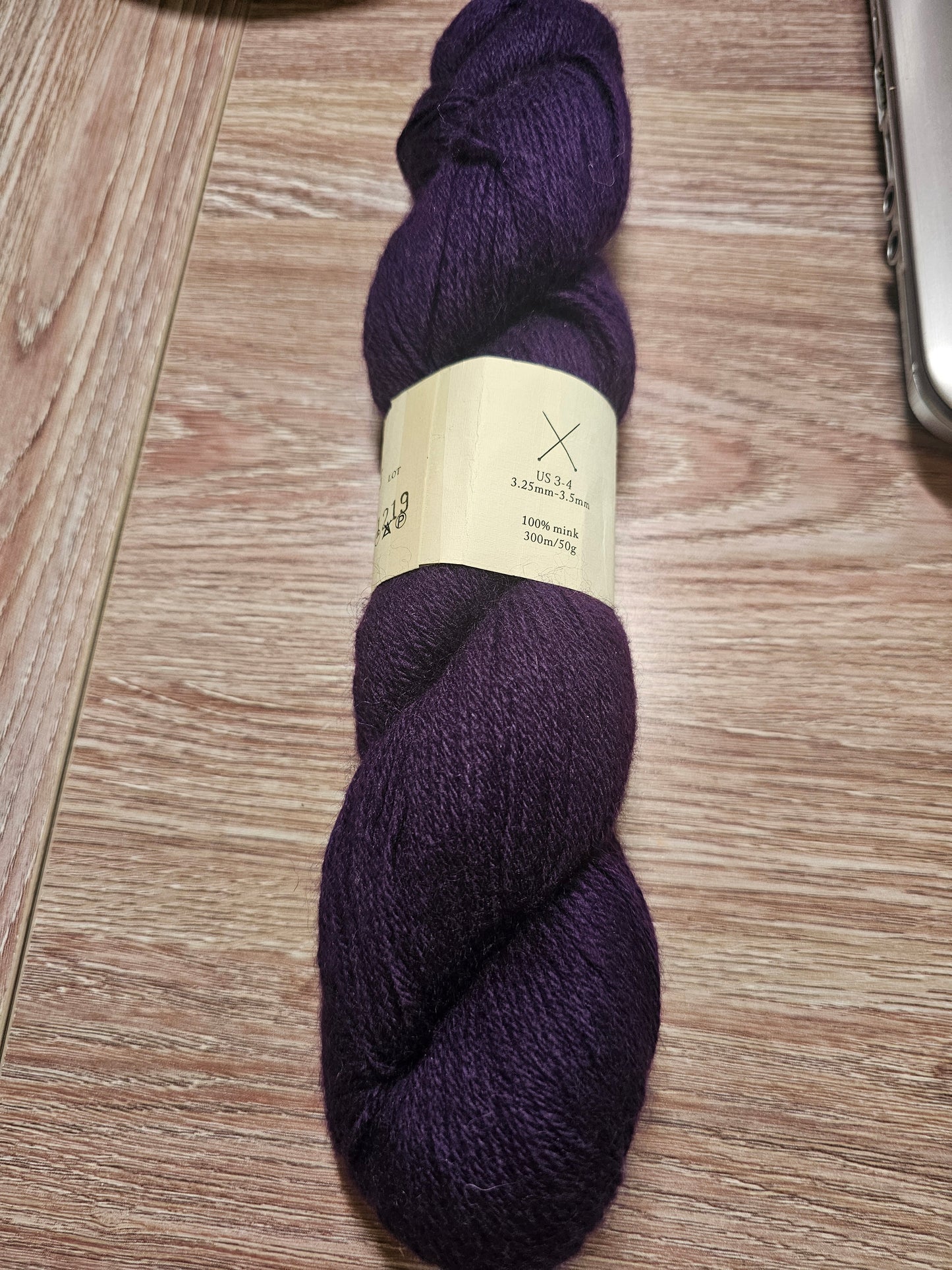 Lotus Yarns Mimi 100% Mink Yarn Imported From China "Eggplant"