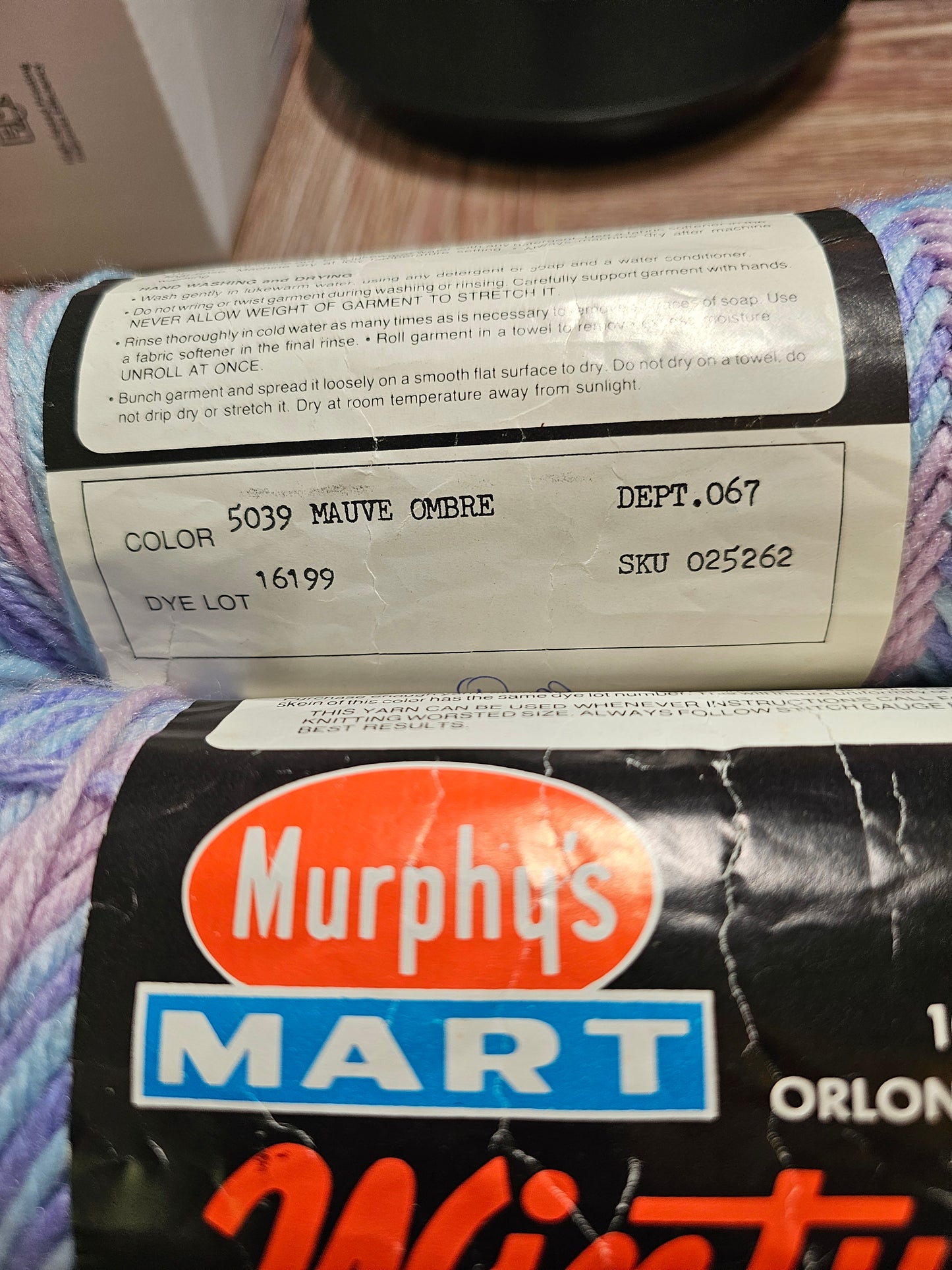 *Vintage* Murphy's Mart Wintuk Variegated "Mauve Ombre" Yarn Lot of 2