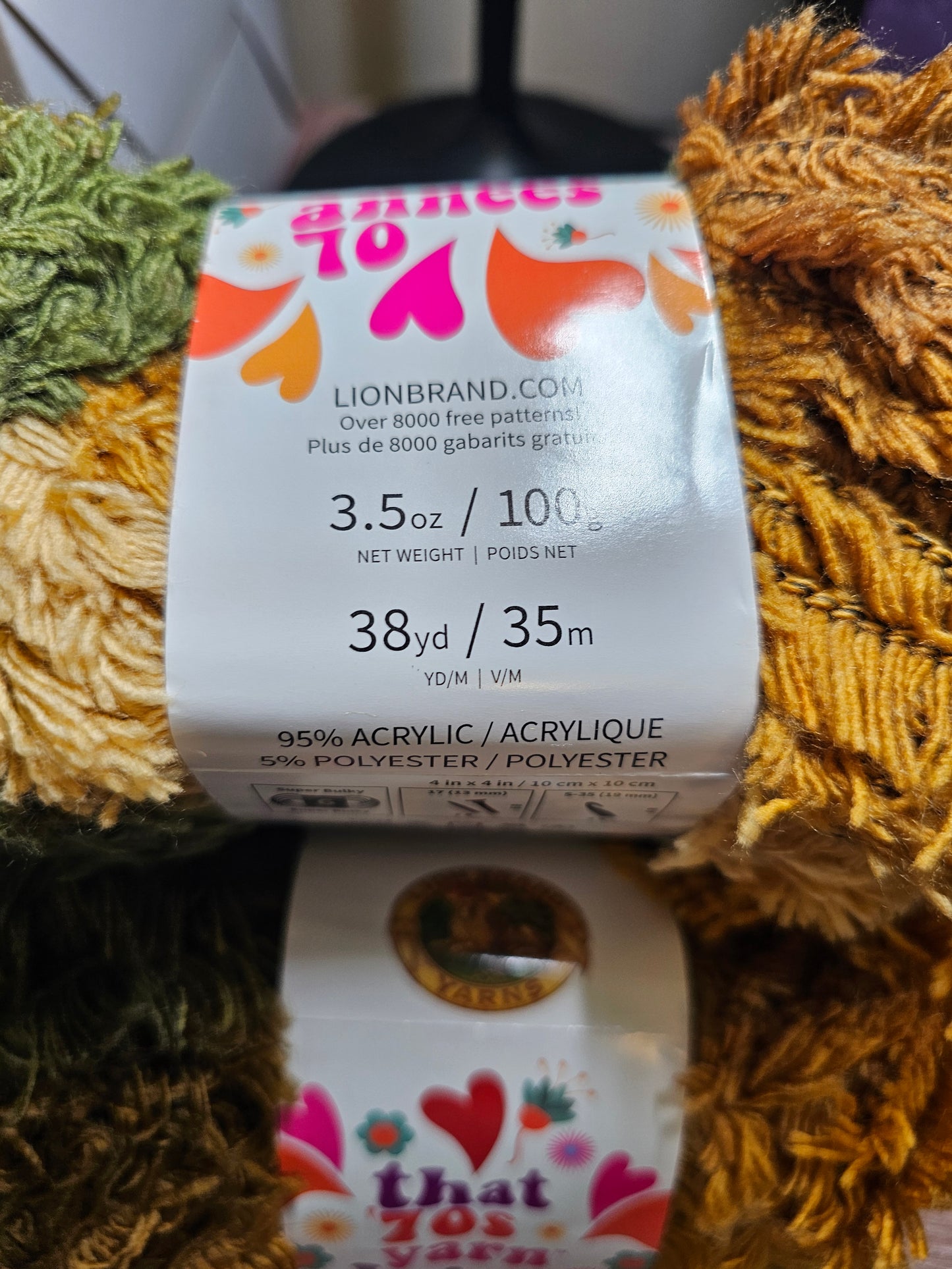 *Discontinued Special Edition* Lion Brand That 70's Yarn "Shagadelic" Lot of 3