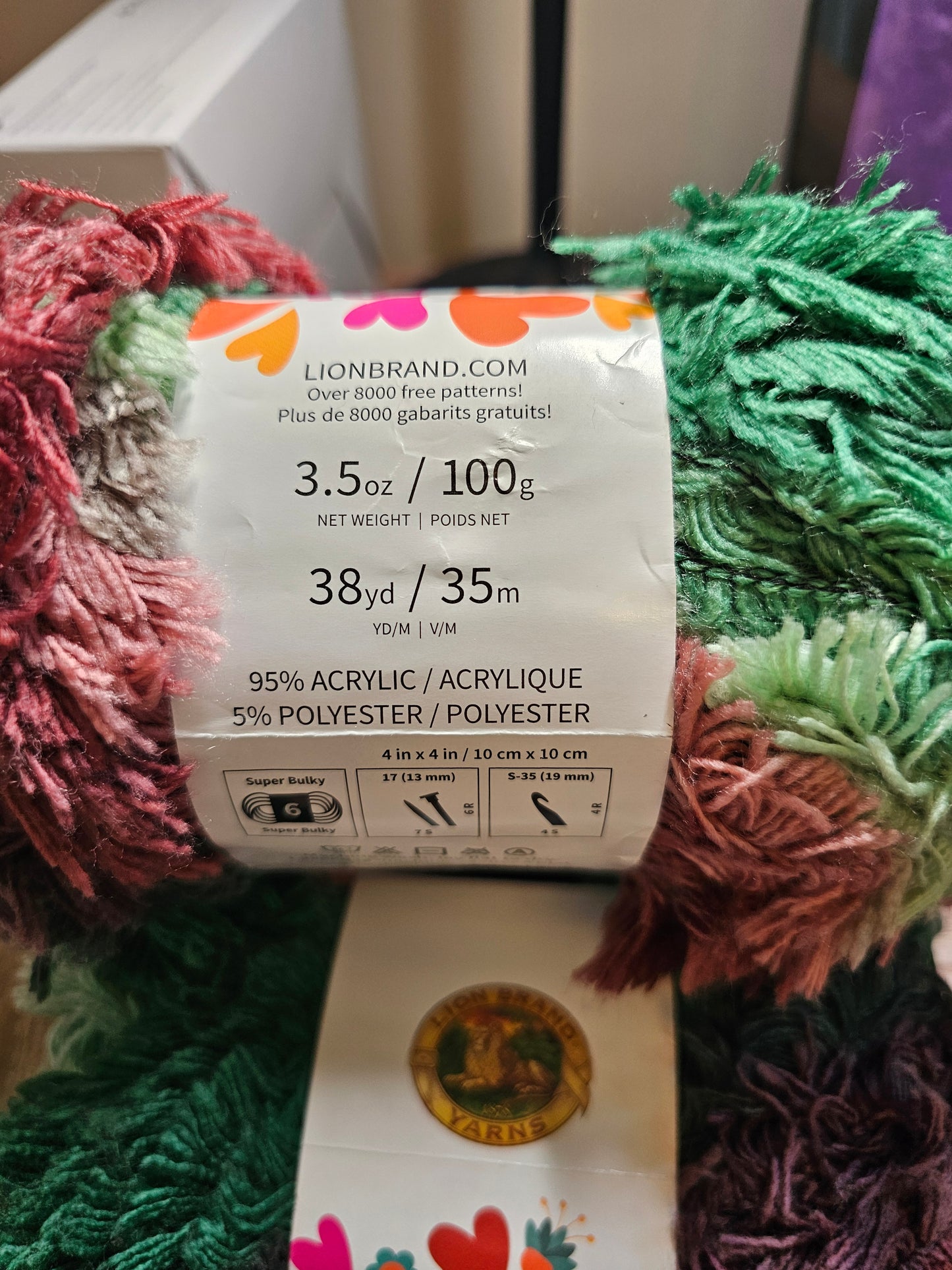 *Discontinued* Special Edition Lion Brand That 70s Yarn "Rad Chiffon" Shag Yarn Lot of 3