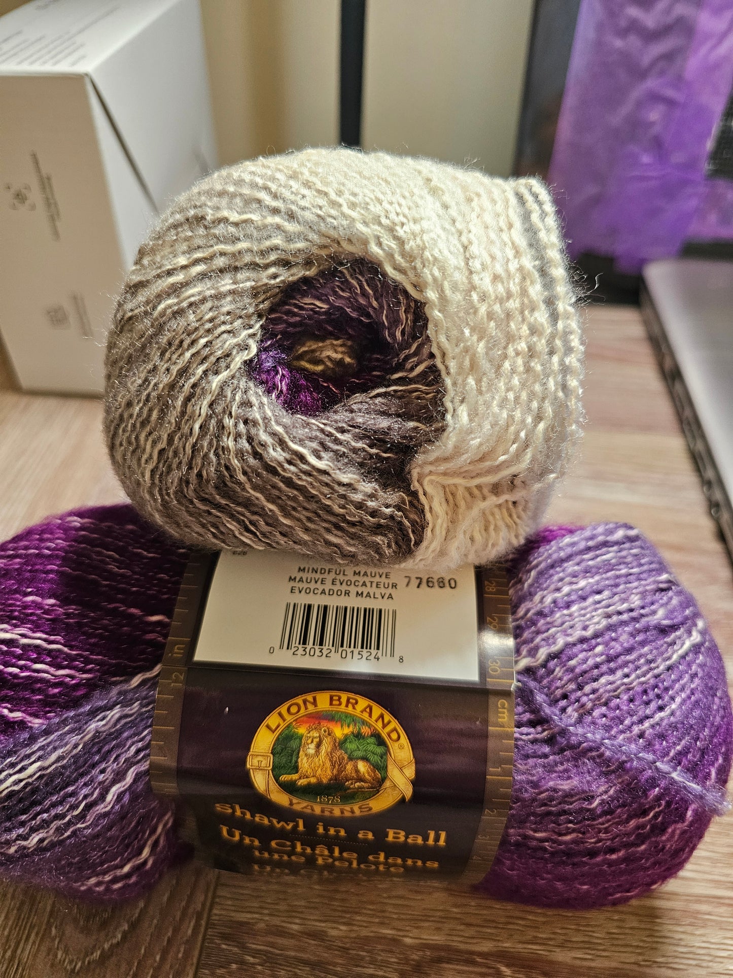 *Discontinued Colorway* Lion Brand Shawl In A Ball "Mindful Mauve" Single Skein