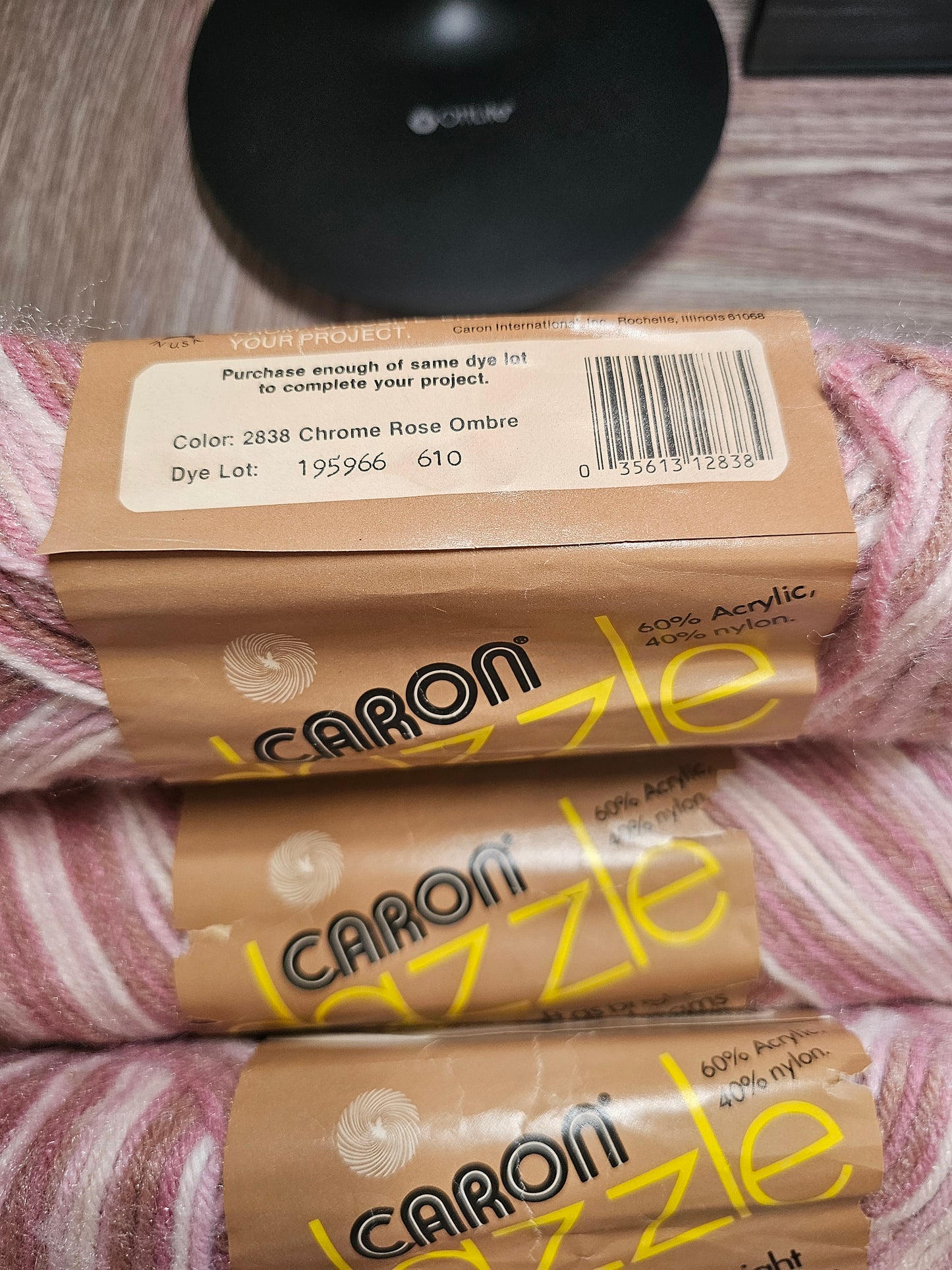 *Vintage* Caron Dazzle Aire "Rose Chrome Ombre" Yarn *Lot of 4*