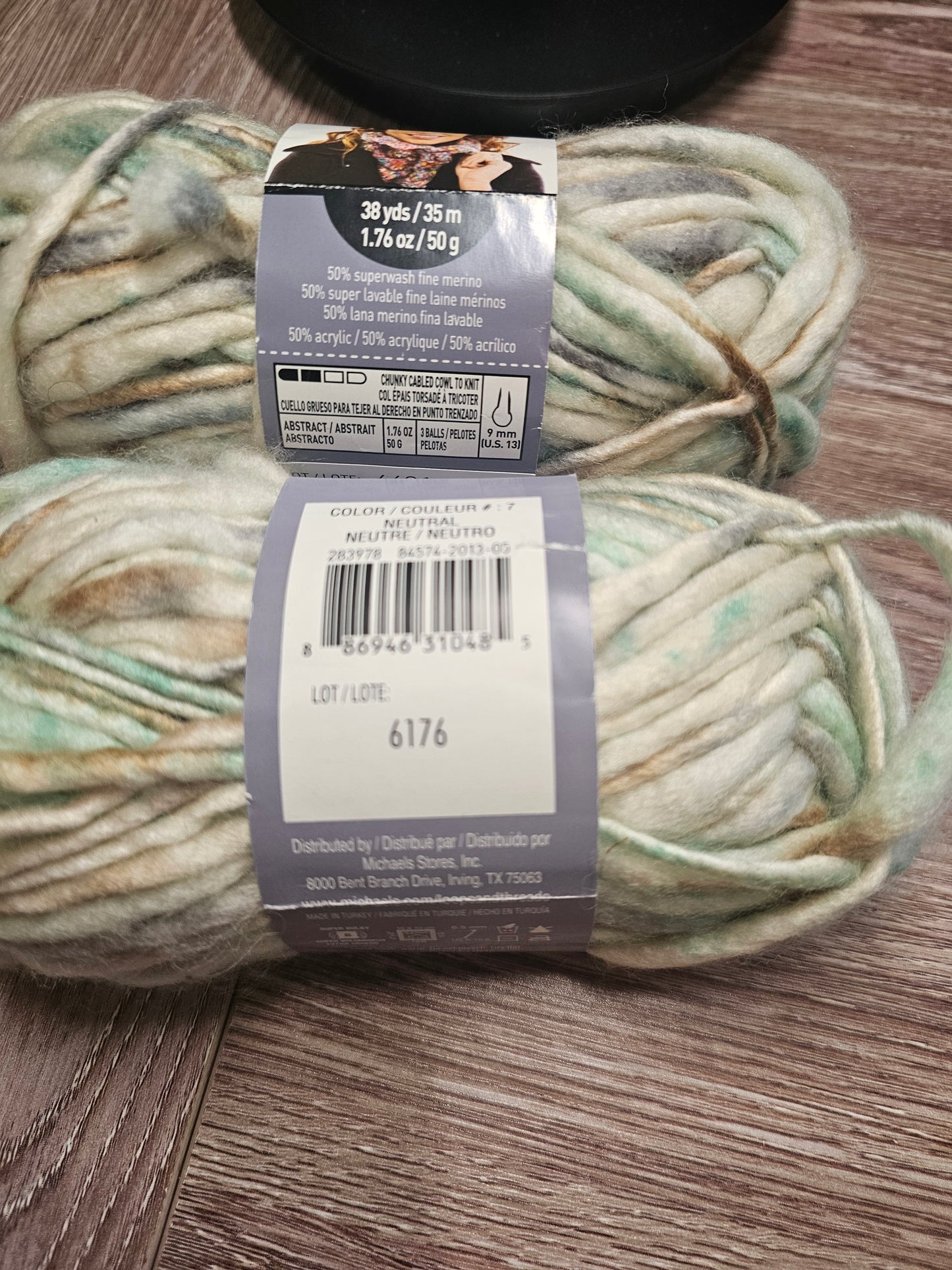 *Rare and Discontinued* Loops & Threads Brushstrokes Superwash Merino Blend in "Neutral" Yarn *Lot of 2*