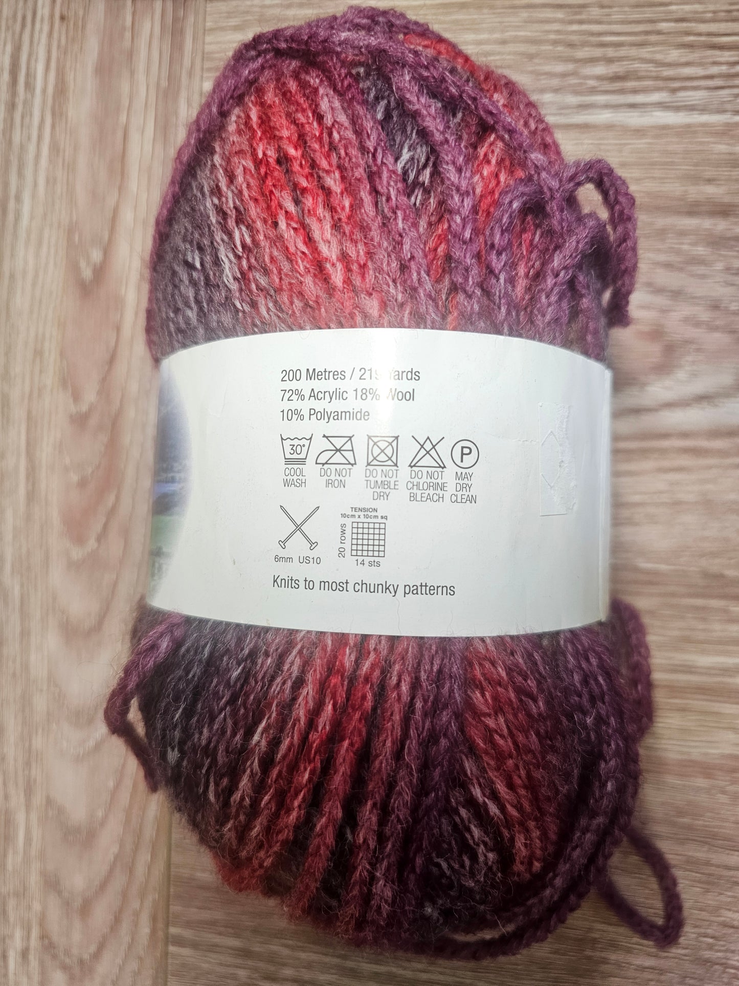 James C Brett Lakeland Purple and Red Yarn