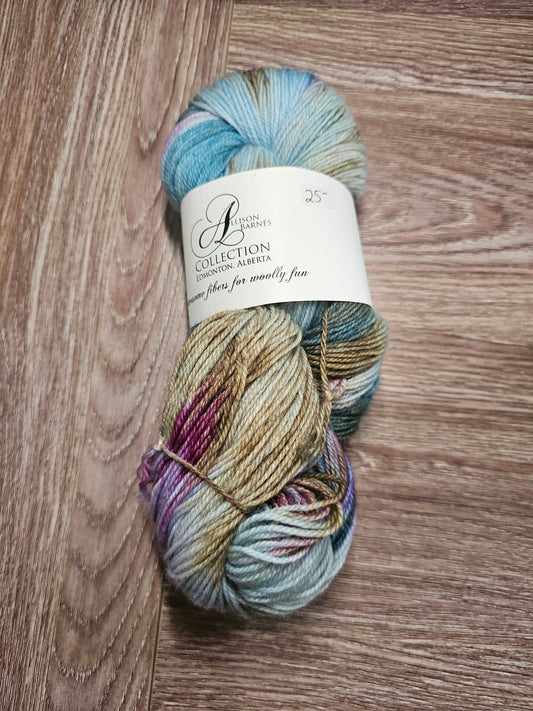 *Handspun and Dyed* Allison Barnes Collection Merino Blend Sock Yarn Purple/Blue Multi