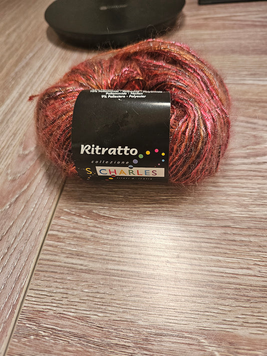 *Imported Italian Yarn* Ritratto S Charles Mohair Blend Rust/Gold Multi Yarn