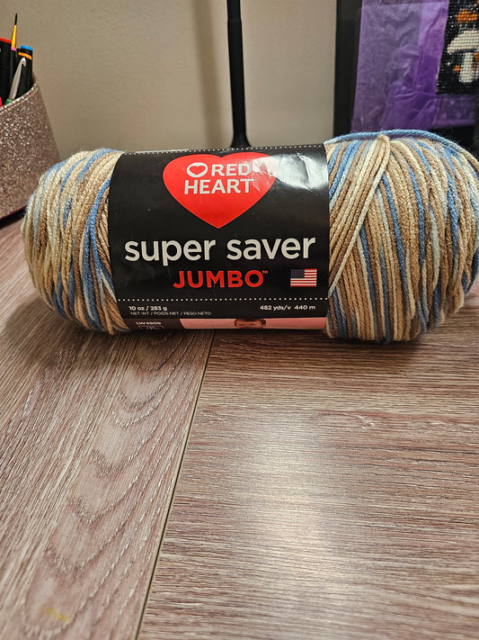 Red Heart Super Saver Jumbo "Mirage" Variegated Yarn