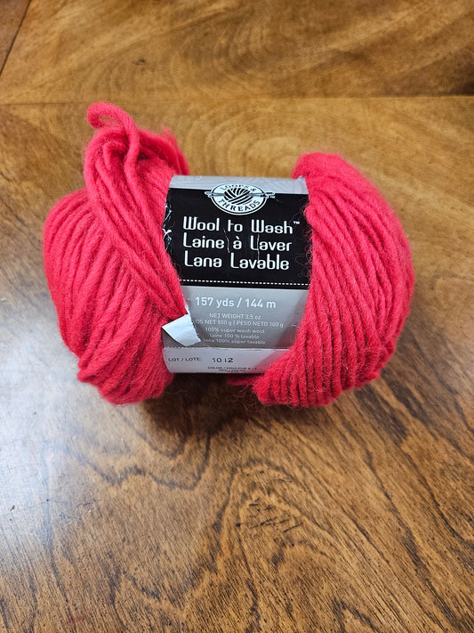 *Discontinued and Rare Find* Loops & Threads Wool to Wash 100% Superwash Wool Red Yarn