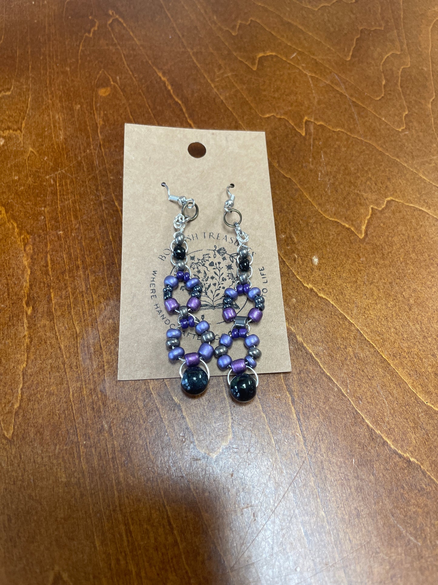 Silver Purple Dangle Earrings (c)