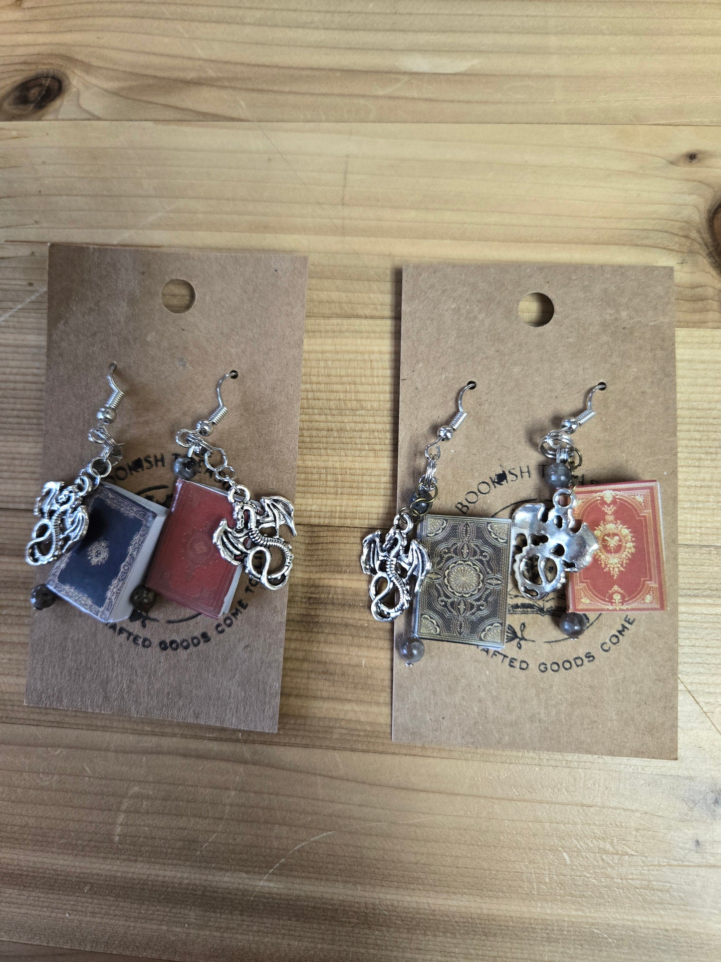 Dragon Book Earrings (c)